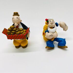 Popeye & Wimpy Christmas Ornaments Carlton Cards Hearst Corporation Collectible